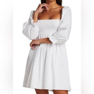 Le Désert Arles Smocked Cotton Mini Dress